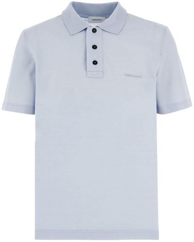 Ferragamo Logo-embroidered Cotton Polo Shirt - Blue