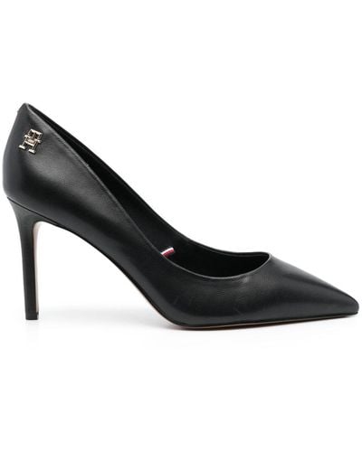 Tommy Hilfiger Pointed-toe Leather Pumps - Black