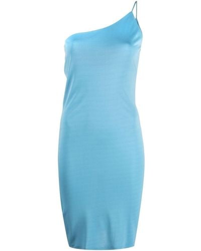 DSquared² One-shoulder Jersey-knit Dress - Blue