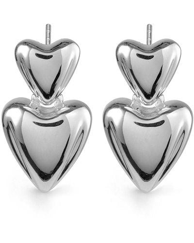 Otiumberg Pendientes Heart en plata de ley - Blanco