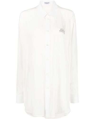 Balenciaga Fashion Institute Oversized-T-Shirt - Weiß