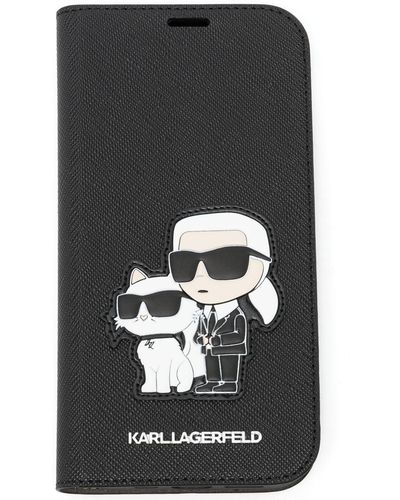 Karl Lagerfeld Karl & Choupette Iphone 13 Booktype Case - Black