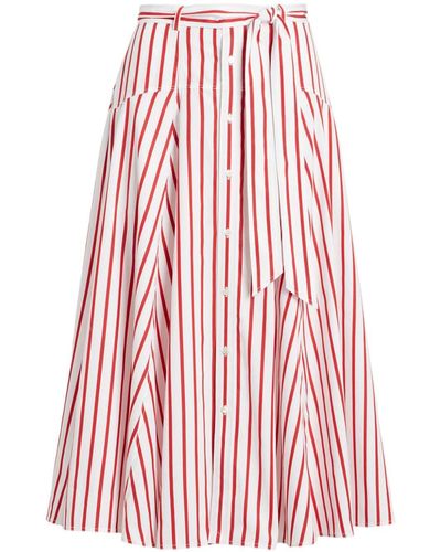 Polo Ralph Lauren Stripe-pattern Cotton Skirt - Red