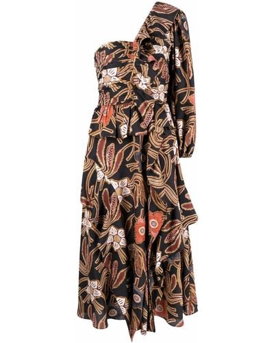 Ulla Johnson Mariam Floral-print Silk Dress - Brown