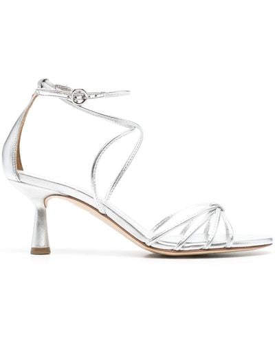 Aeyde Luella 65mm metallic sandals - Weiß