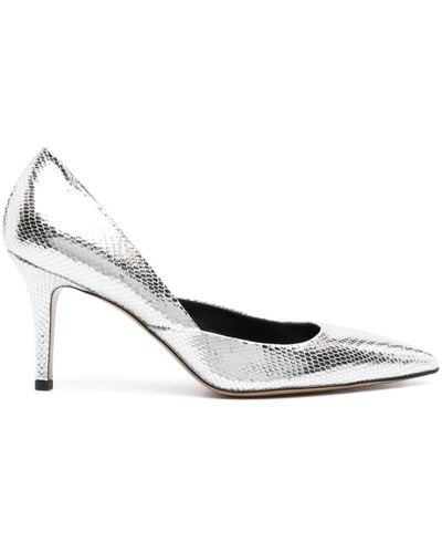 Isabel Marant Purcy 80mm Snakeskin-effect Court Shoes - White