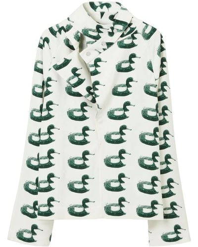 Burberry Bluse mit Enten-Print - Grün