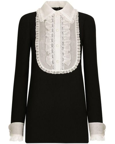 Dolce & Gabbana ビブカラー ミニドレス - ブラック
