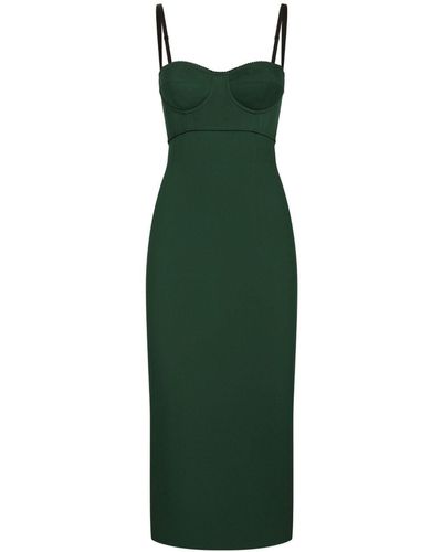 Dolce & Gabbana Charmeuse Corset Dress - Green