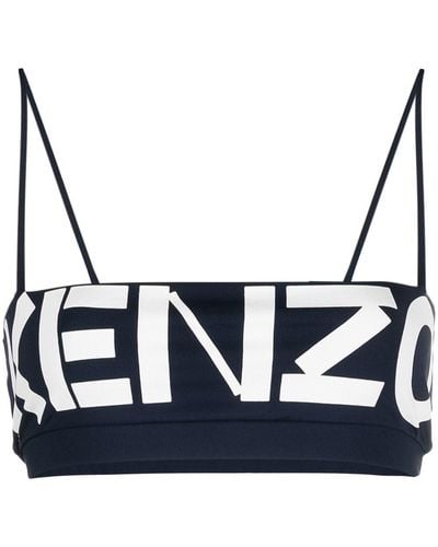 KENZO Logo Nylon Tube Top - Blue