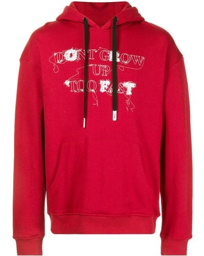 Haculla Don't Grow Up Too Fast Cotton Hoodie - Red