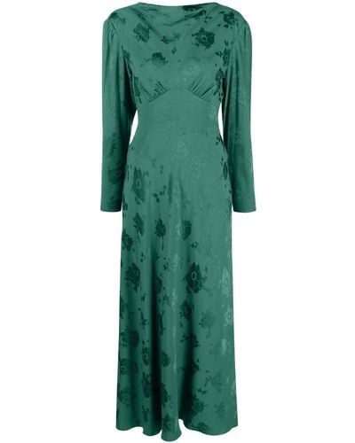 RIXO London Ginger Jacquard Midi Dress - Green