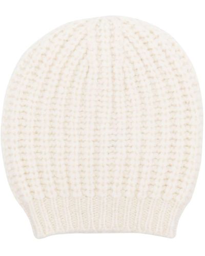 Peserico Textured-finish Knitted Beanie - White