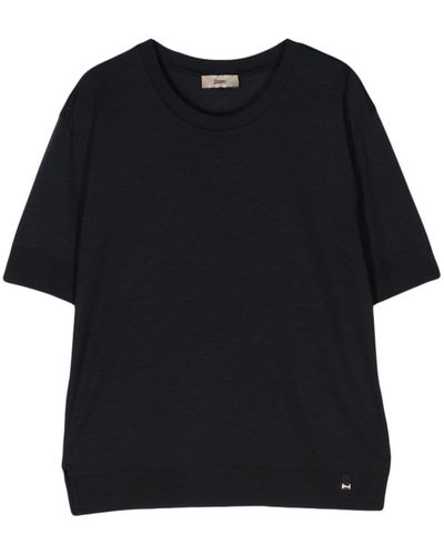 Herno Fine-knit Short-sleeved Sweater - Black
