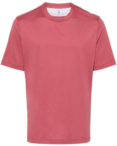 Brunello Cucinelli T-Shirt mit Rundhalsausschnitt - Pink