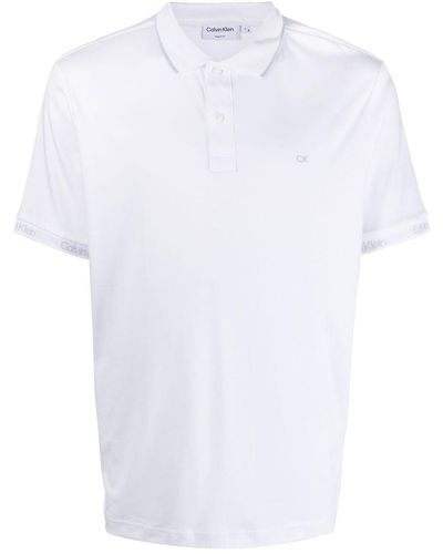 Calvin Klein Polo con logo bordado - Blanco