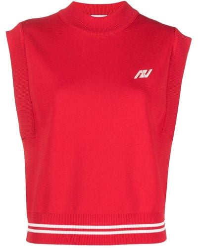 Autry Sleeveless Sweatshirt With Embroide Logo - Red