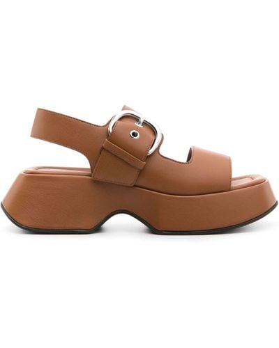 Vic Matié Mini Yoko Leather Sandals - Brown