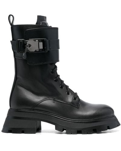 DKNY 55mm Sava Buckle-detail Combat Boots - Black