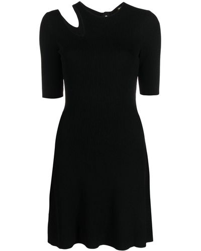 Maje Cut-out A-line Knitted Dress - Black