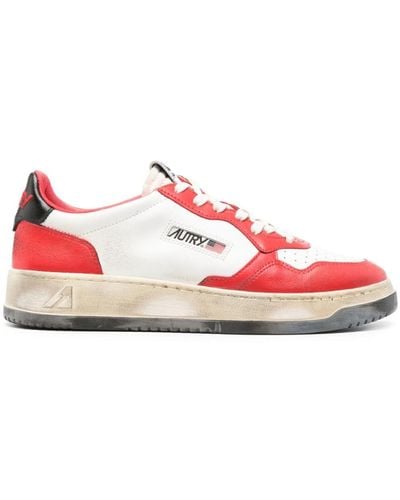 Autry Super Vintage Low Leather Trainers - Pink