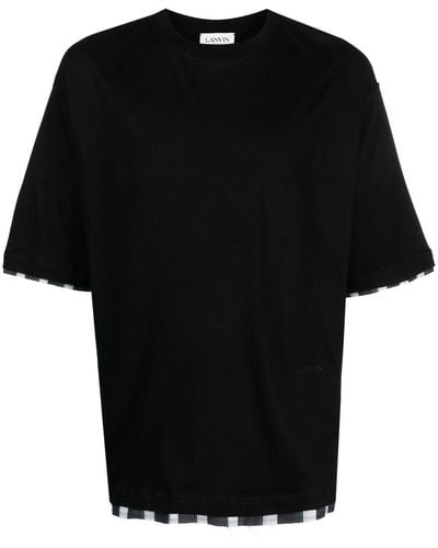 Lanvin ストライプトリム Tシャツ - ブラック