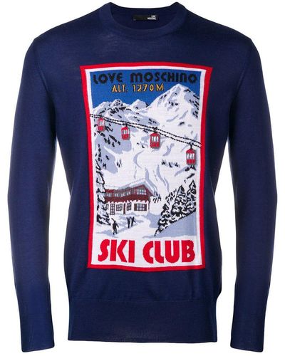 Love Moschino 'Ski Club' Pullover - Blau