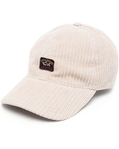 Paul & Shark Logo-patch Corduroy Cap - Natural