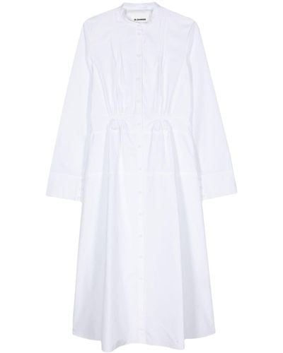 Jil Sander Cotton Poplin Shirt Dress - White