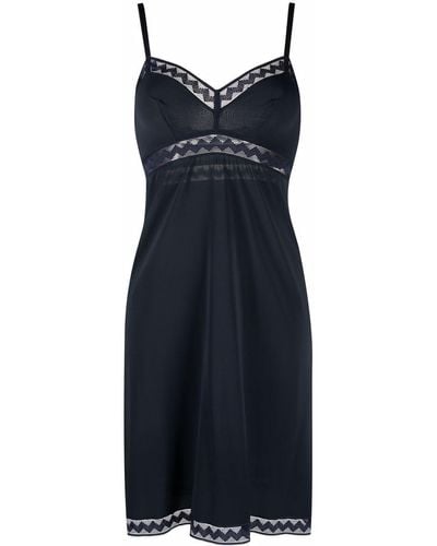 Eres Melody Zigzag Panelled Nightdress - Blue