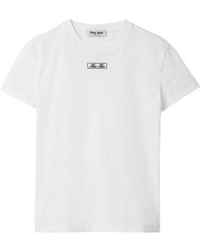 Miu Miu ロゴ Tシャツ - ホワイト