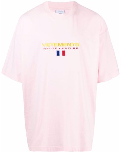 Vetements ロゴ オーバーサイズ Tシャツ - ピンク