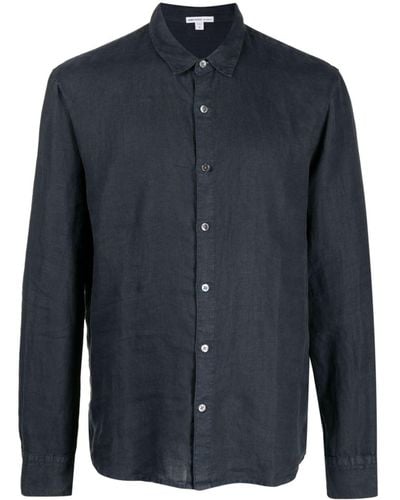 James Perse Long-sleeved Linen Shirt - Blue