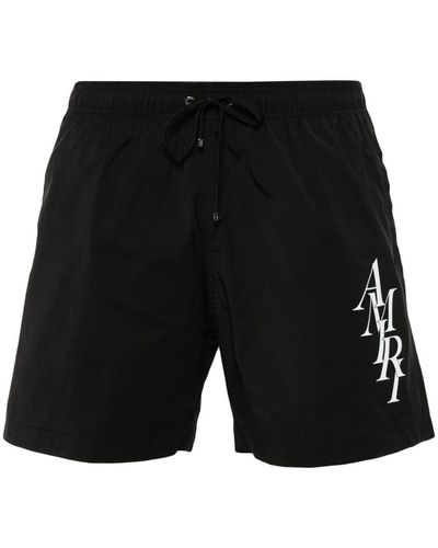 Amiri Logo-appliqué Swim Shorts - Black
