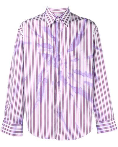 MSGM Overhemd Met Tie-dye Streep - Paars