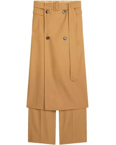 Dries Van Noten Overlapping-panel Twill Trousers - Natural