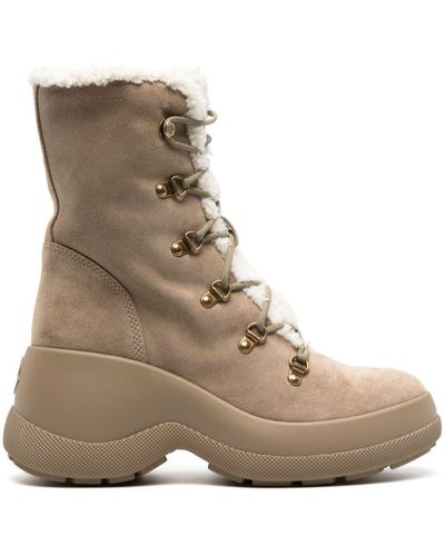 Moncler Resile Trek Suede Boots - Natural