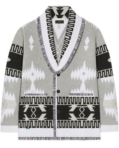 Alanui Cardigan Icon con motivo jacquard - Grigio