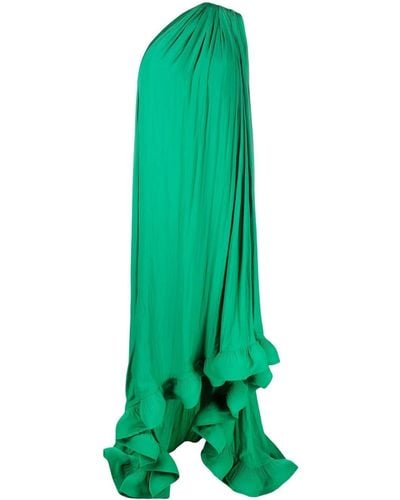 Lanvin Flared-hem One-shoulder Dress - Green