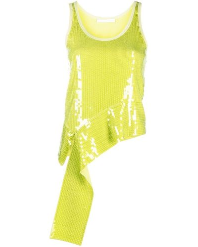 Helmut Lang Top con ruches - Verde