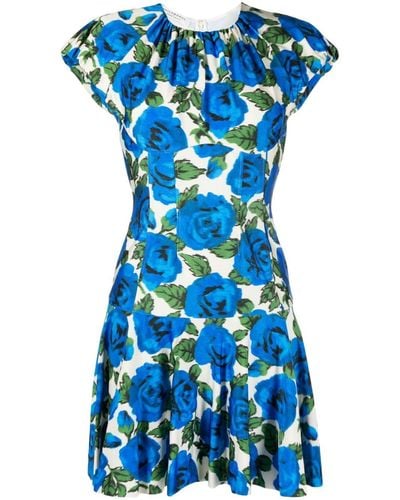 Philosophy Di Lorenzo Serafini All-over Floral Print Dress - Blue