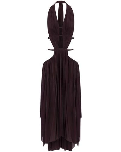 Philosophy Di Lorenzo Serafini Robe mi-longue drapée à découpes - Violet