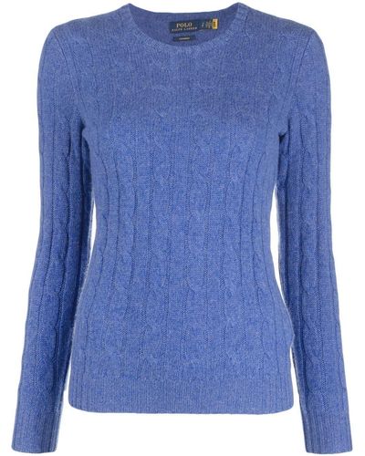 Polo Ralph Lauren Kaschmirpullover mit Zopfmuster - Blau