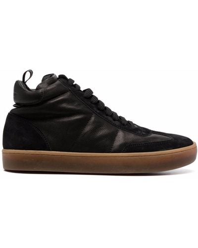 Officine Creative Kombined Leather Sneakers - Black