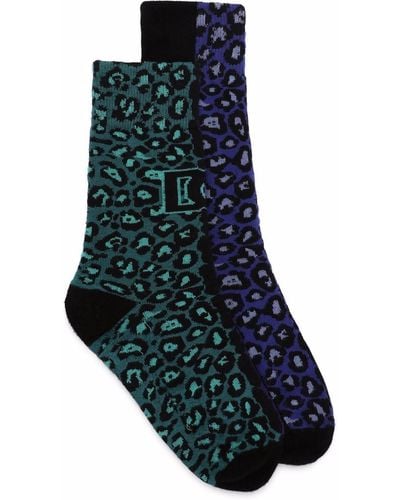 Dolce & Gabbana Leopard-print Sock Set - Green