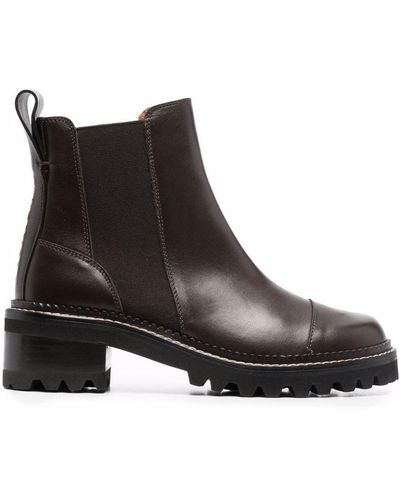 See By Chloé Mallory Leather Boots - Brown