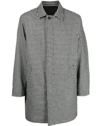 The Power for the People Wool Dogtooth Pattern Coat - Gray