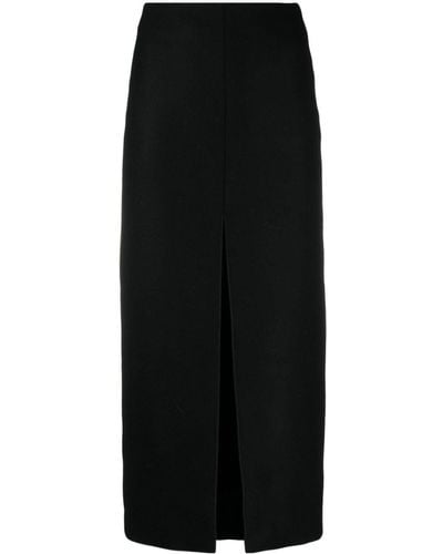 Patou Virgin-wool Pencil Midi Skirt - Black
