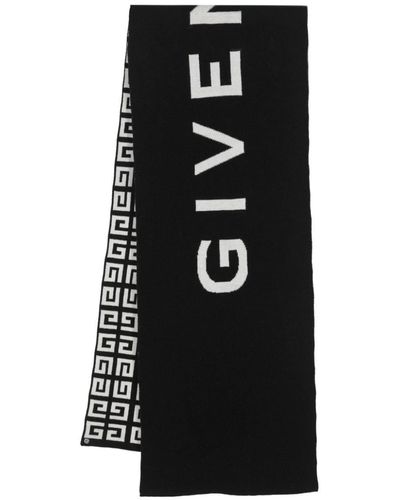 Givenchy Intarsien-Schal mit Logo - Schwarz