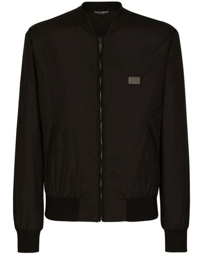 Dolce & Gabbana Bomberjack Met Logoplakkaat - Zwart